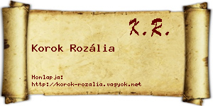 Korok Rozália névjegykártya